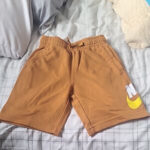 Nike Brown Shorts with Yellow Logo